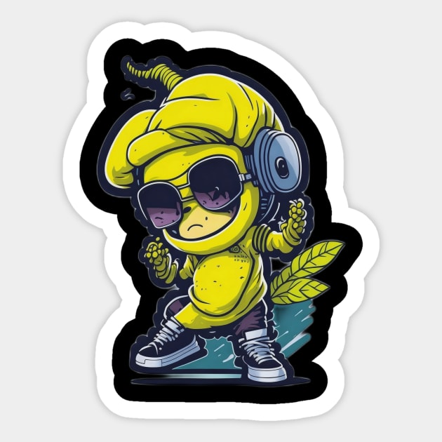 Banana hip hop Sticker by Rizstor